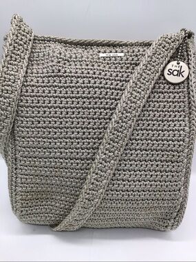 The Sak Gray Knit Weave Shoulder Bag